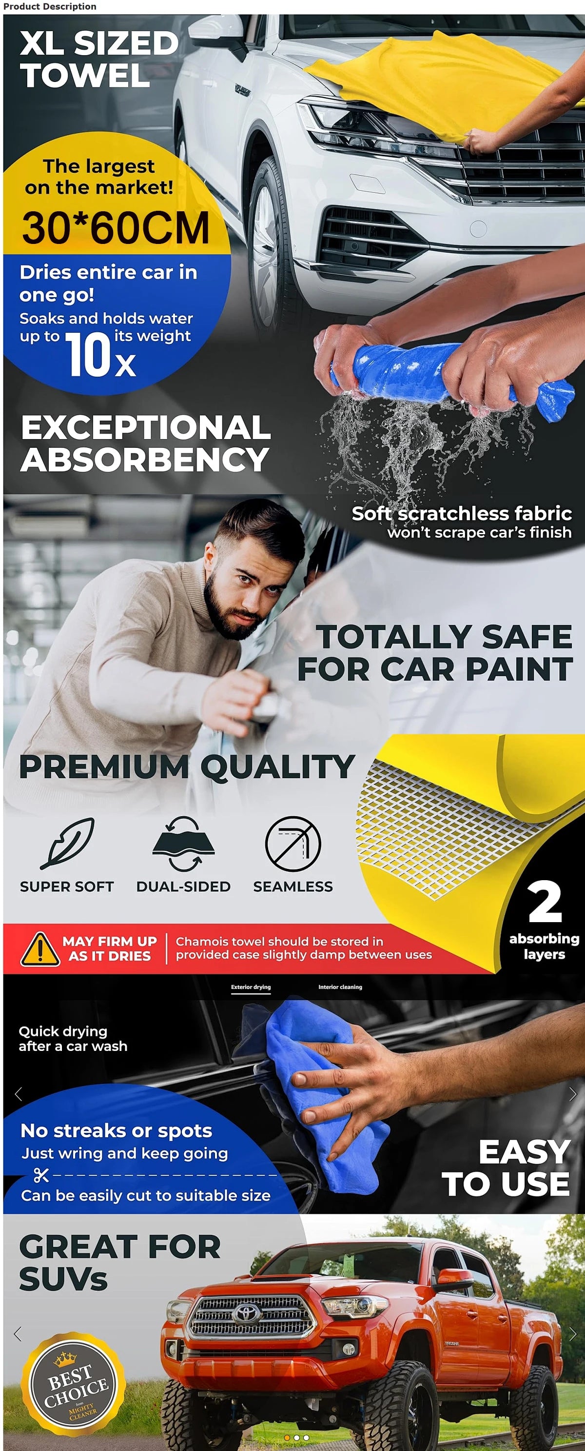 Multipurpose Microfiber Cleaning Cloth 60x30cm