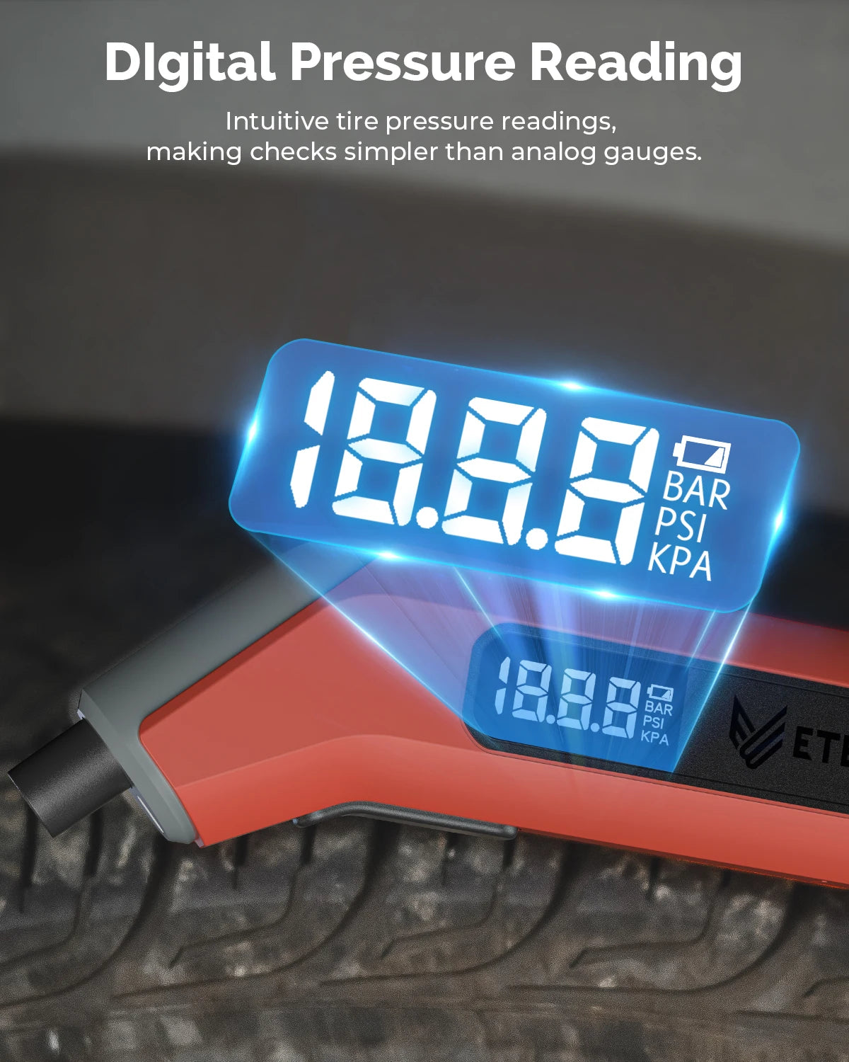 Digital Tire Pressure Gauge – 3–200 PSI
